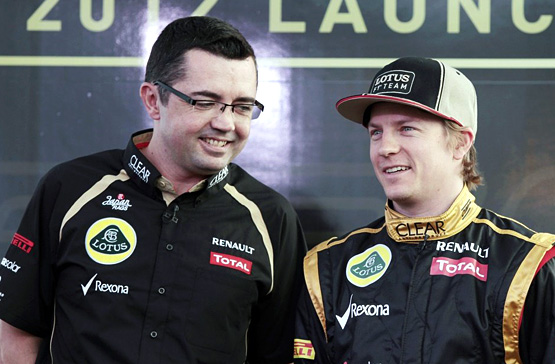 Boullier and Raikkonen at Lotus public launch